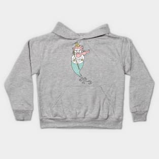 Merman illustration Kids Hoodie